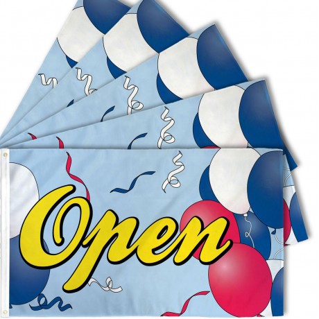 Open Balloons 3' x 5' Polyester Flag - 5 Pack